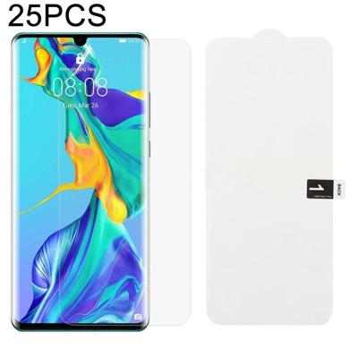 25 stuks zachte hydrogel film volledige dekking front beschermer met alcohol katoen + kraskaart voor Huawei P30 Pro