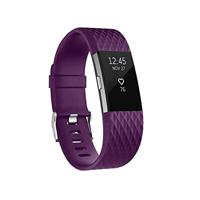 By Qubix - Compatible met Fitbit Charge 2 siliconen bandje - Maat: Large - Paars - Compatible fitbit bandje - thumbnail
