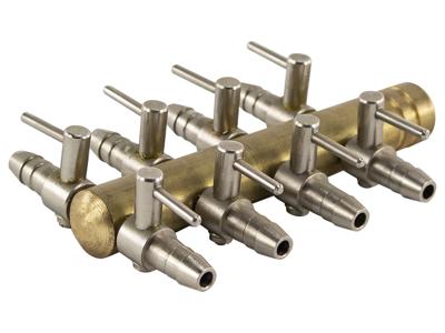 Europond Verchroomde Luchtverdeler 9mm - 8 Reguleerbare Uitgangen, Roestvrij Voor Vijver & Aquarium