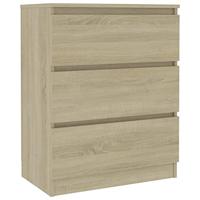 Dressoir 60x35x76 cm bewerkt hout sonoma eikenkleurig - thumbnail