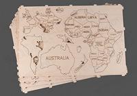 Wooden City wereldkaart 83 x - thumbnail