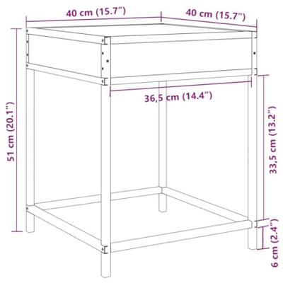 Nachtkastje met Infinity LED 40x40x51 cm grijs sonoma eiken