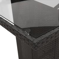 7-delige Tuinset met kussens poly rattan zwart - thumbnail