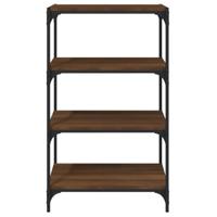 Boekenkast 60x33x100 cm bewerkt hout en staal bruineikenkleur - thumbnail