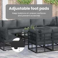 Tuinbankenset met kussen 13 pcs Zwart Aluminium - thumbnail