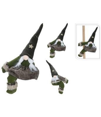 Gnome kabouter Curtain Holder 2Ass Gree Kerst Nampook - Nampook