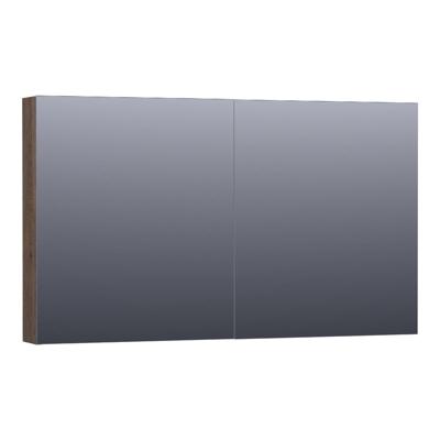 Brauer Impress Spiegelkast 120 cm - zonder Verlichting - Met 2 Dubbelzijdige Spiegeldeuren - Lamellen Eiken Zwart