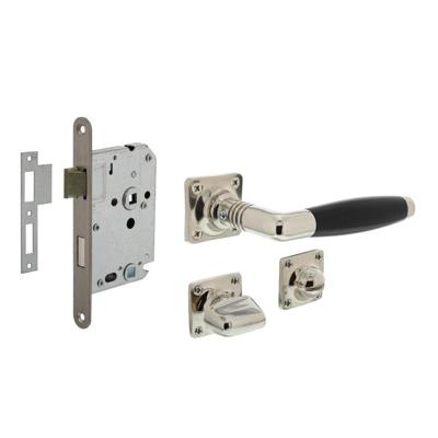 Set toiletslot 63/8 rvs met deurkruk Ton basic op rozet 38x38mm en WC-sluiting nikkel Set toiletslot 63/8 rvs met deurkruk Ton basic op rozet 38x38mm en WC-sluiting nikkel