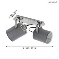 Eglo Design plafondspotVillabate 2-lichts grijs - 98139 - thumbnail