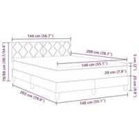 Boxspring Bed met Matras & LED Donkergrijs 140x200 cm Stof - thumbnail