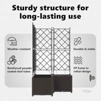 Tuin Bloempot 3 pcs Bruin Staal - thumbnail