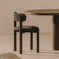 Kave Home Eetkamerstoel 'Nebai' Bouclé, kleur Zwart - thumbnail