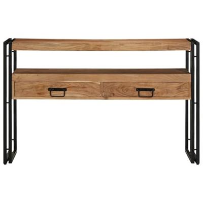 Wandtafel met lade Bruin 120 x 33 x 75 cm Massief Acaciahout