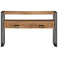 Wandtafel met lade Bruin 120 x 33 x 75 cm Massief acaciahout - thumbnail