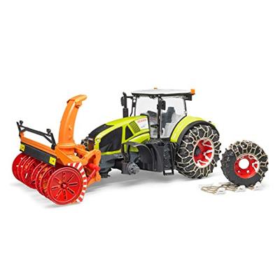 Bruder Claas Axion 950 met sneeuwkettingen en sneeuwblazer 1:16