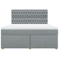 Boxspring met matras stof lichtgrijs 180x200 cm - thumbnail
