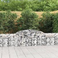 VidaXL Schanskorf gewelfd 300x30x60/80 cm gegalvaniseerd ijzer - thumbnail