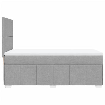 Boxspring met matras stof lichtgrijs 140x200 cm - thumbnail