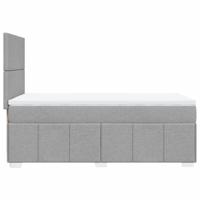 Boxspring met matras stof lichtgrijs 160x200 cm - thumbnail
