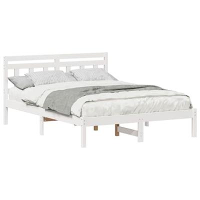Bedframe met hoofdeinde Wit Grenenhout
