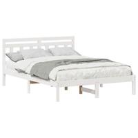 Bedframe met hoofdeinde Wit Grenenhout - thumbnail