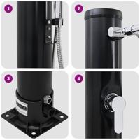 VidaXL Buitenzonne-douche zwart 217 cm pvc en aluminium - thumbnail