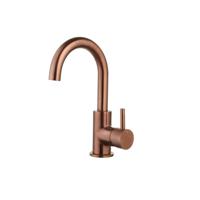 Wastafelmengkraan Opbouw Sanilux Largo Met Draaibare Uitloop En Geribbeld Knop Brons Sanilux - thumbnail