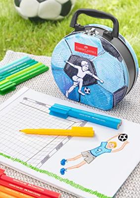 Faber Castell FC-155538 Viltstift Faber-Castell Connector Koffer "voetbal" 33 Stuks