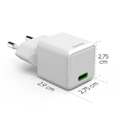 Hama Fast Charger USB-C PD/Qualcomm® Super-Mini Charger 20 W Oplader Wit - thumbnail