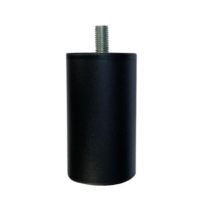 Stalen meubelpoot zwart rond ø 5 cm en hoogte 9 cm (M10)