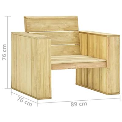 Tuinstoelen 2 st met crème kussens geïmpregneerd grenenhout
