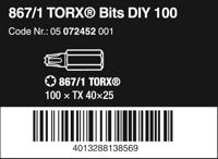 Wera 867/1 Z TORX® DIY 100 SiS 3566990 Torx-bit T 40 Gereedschapsstaal Gelegeerd, Taai D 6.3 100 stuk(s) - thumbnail