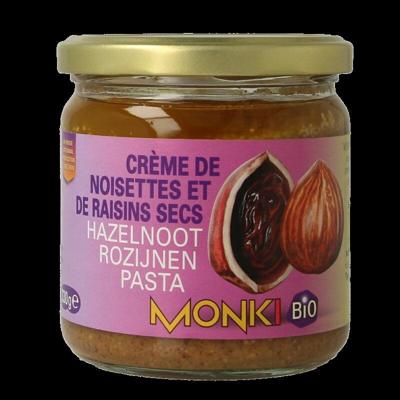 Monki Hazelnoten-rozijnenpasta eko bio 330 Gram Monki Hazelnoten-rozijnenpasta eko bio 330 Gram