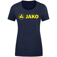 JAKO 6160D T-Shirt Promo Dames - Marine Gemeleerd/Fluo Citroen - 34 - thumbnail
