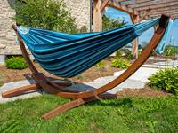 Vivere C8SPCT-34 hangmat Framehangmat Katoen, Grenenhout Blauw - thumbnail