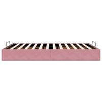 Ottoman bedframe zonder matras 140x190 cm fluweel roze - thumbnail