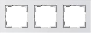 Gira E2 afdekraam 3-voudig zuiverwit glanzend 021329