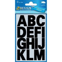 Avery etiketten letters A-Z groot, 2 blad, zwart, waterbestendige folie - thumbnail