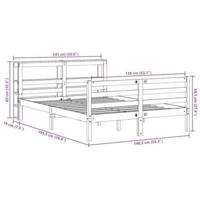 Bedframe zonder matras massief grenenhout wasbruin 135x190 cm Bedframe zonder matras massief grenenhout wasbruin 135x190 cm