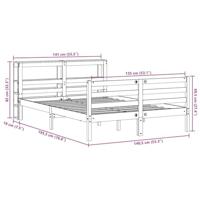 Bedframe zonder matras massief grenenhout wasbruin 135x190 cm - thumbnail
