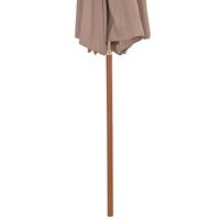 Xl Dubbeldekker parasol met houten paal 270 cm taupe - thumbnail