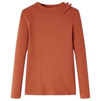Kindershirt met lange mouwen 116 cognackleurig - thumbnail