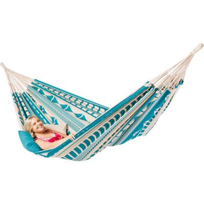 Familie hangmat - 400x180cm - BlauwGroen - 200kg draagkracht- 100% katoen - binnen & buiten