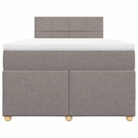 Boxspring met matras stof taupe 120x200 cm - thumbnail