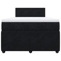 Boxspring met matras fluweel zwart 120x200 cm - thumbnail