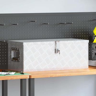 VidaXL Opbergbox 70x31x27 cm aluminium zilverkleurig VidaXL Opbergbox 70x31x27 cm aluminium zilverkleurig