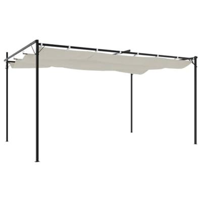 Pergola met uitschuifbaar dak 395x292x230 crèmekleurig