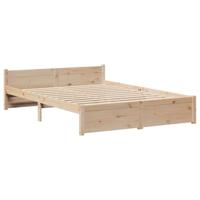 Bedframe met hoofdbord massief grenenhout 160x200 cm - thumbnail