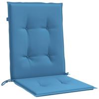 VidaXL Stoelkussens 4 st lage rug 100x50x4 cm stof gemêleerd blauw - thumbnail