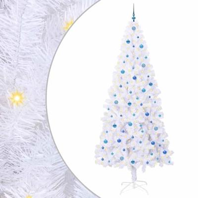 Kunstkerstboom met 300 LED Wit 240 cm PVC en staal